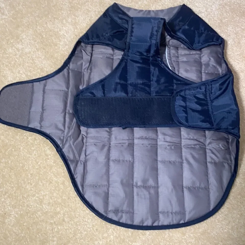 Dog Coat Water Resistant Navy and Gray NWT
